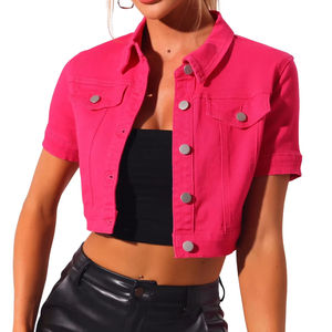 Vestes pour femmes Veste en jean classique à manches longues pour femmes Qualité inégalée Lavable Manteau à boutons en détresse - Product Image 3