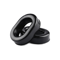 Coussinets d'oreille en silicone noir robustes et confortables pour casque d'aviation, accessoire étanche pour pilotes