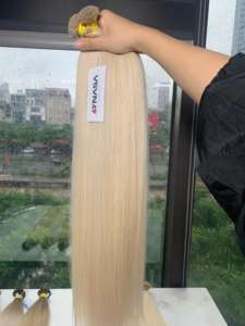 Extensiones de cabello humano liso vietnamita crudo de punta plana de queratina Ombre de lujo Precio de proveedor Todos los colores - Product Image 5