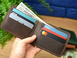 High End Genuine Leather Bi Fold <b>Wallet</b> Slim <b>RFID</b> <b>Blocking</b> Purse For Men Stylish Minimalist Holder BFW-0050 - Product Image 5