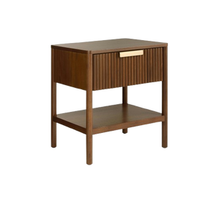 Zurise Solid Mahogany Wood Bedroom <b>Bed</b> Side with One Drawer and Minimalist Modern Design - Product Image 6