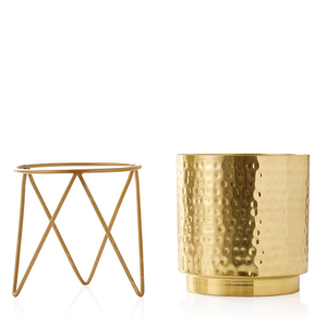 Soporte de Flores de Hierro con Diseño Martillado y Acabado Dorado, Maceta Artificial, Soporte Metálico Único, Precio Más Bajo, Uso en Suelo - Product Image 2