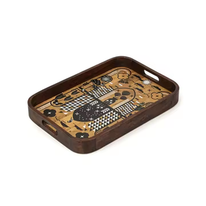 Modern Wooden <b>Enamel</b> Rectangle <b>Tray</b>-Multi-piece Set for Home Use - Product Image 1