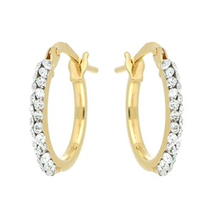 Pendientes de Aro de 10 mm Hechos en Italia para Mujer, de Alta Calidad, Chapados en Oro de 18 Quilates, Plata de Ley 925, Venta al por Mayor - Product Image 1