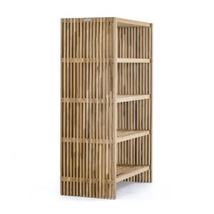 Étagères de salle de bain en teck autoportantes naturelles et élégantes pour une solution de rangement efficace - Product Image 5