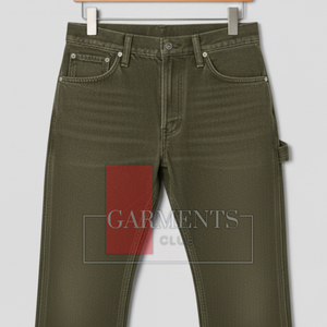 Pantalones de Mezclilla para Hombre, Estilo Carpintero, Corte Recto Ajustado, Tejido Denim Resistente de 400 GSM, con Logotipo Personalizado - Product Image 4