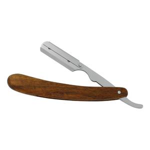 Mango de plástico de maquinilla de afeitar recta de hoja de acero inoxidable profesional de alta calidad con acabado de madera Suministro directo de fábrica - Product Image 2