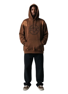 Custom Acid Wash Hoodie Unisex Heavyweight 500GSM Oversized Vintage Distressed Blank Fleece Pullover Streetwear Sweatshirt - Product Image 1