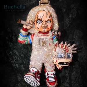 Pendentif en diamant moissanite entièrement serti de luxe, testeur de diamant VVS, argent sterling, pendentif hip-hop à l'aura éthérée - pour cadeau - Product Image 1