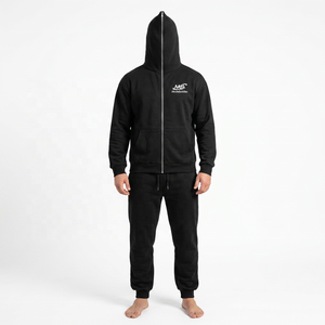 2026 Custom logo High Quality Men's Full <b>Zip</b>-Up Hoodie Sweatpants Tracksuits Polyester/Nylon 420gsm Winter Anti-Bacterial - Product Image 2