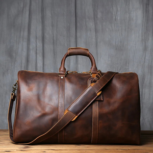 Custom Color-Block Luxury Genuine Leather Eco-Friendly Large Travel Duffel <b>Bag</b> Unisex Stylish Gym Sports Overnight <b>Weekend</b> <b>Bag</b> - Product Image 6