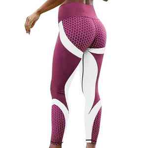 Factory Cheap Women Fitness <b>Leggings</b> Mesh Pattern Print <b>Leggings</b> Sports Workout Jogging Elastic Slim Black <b>White</b> Fitness Pants - Product Image 1