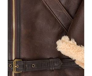 Chaqueta de Cuero B3 Shearling Estilo Aviador RAF, Chaqueta de Piel de Oveja, Chaqueta Bomber de Moda Vintage, Chaqueta de Cuero Genuino - Product Image 3