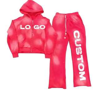 เสื้อมีฮู้ดและกางเกงจ็อกเกอร์สำหรับผู้ชายผ้าฝ้ายพรีเมียมชุดสวมใส่สบายๆใส่ได้ทุกวัน - Product Image 3