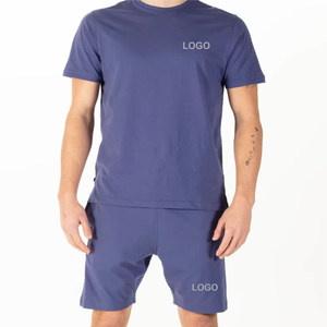 Gran oferta, conjunto doble informal, pantalones cortos y camisa para hombre, conjunto para correr, transpirable, logotipo personalizado, ropa deportiva para gimnasio, conjunto doble de alta calidad para hombre - Product Image 1