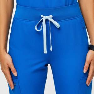 Pantalones ajustados para correr de cintura alta personalizados para mujer, uniformes médicos de enfermería a la moda, estilo frontal plano para el verano - Product Image 2