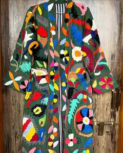 suzani velvet Multicolor Vintage Suzani Jacket & Cimono With Hand Stitched Work Women Handmade Bulk Product jackets - Product Image 2