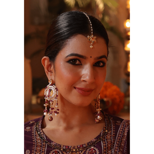 Handpainted Tanjore Art <b>Fashion</b> <b>Earrings</b> - Product Image 1