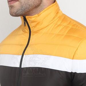 Recién llegado de invierno de fábrica, chaqueta acolchada de manga larga transpirable con cuello levantado para hombre con logotipo frontal estampado personalizado ecológico - Product Image 6