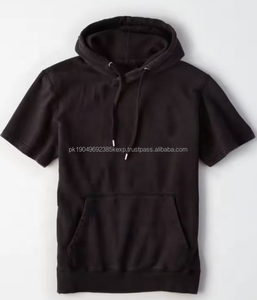 Nouveau style Pull à capuche en molleton 100% coton respirant à manches courtes avec sérigraphie en gros - Product Image 2