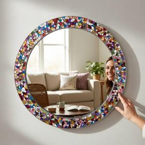 Wholesale Decorative Mosaic Wall <b>Mirror</b> Frame Artistic Glass Tiles Eco-Friendly <b>Lightweight</b> Perfect for Bedroom Bathroom Luxury - Product Image 2
