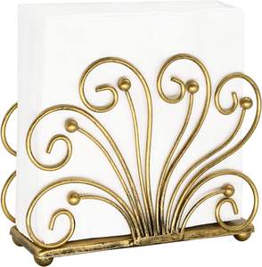 Porte-serviettes en métal élégant plaqué or classique élégant et durable et parfait pour la décoration de la maison ou du bureau garde les serviettes et est organisé - Product Image 1