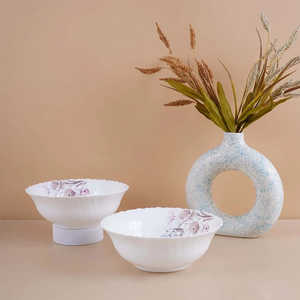 Service de table en porcelaine opale florale moderne durable blanche de 33 pièces - Product Image 3