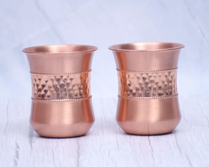 Meilleure vente verre métallique en cuivre pur à moitié martelé pour restaurant hôtel maison personnalisé en gros - Product Image 2