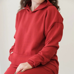 New Fitness Winter 2 Piece Set <b>Joggers</b> Tracksuits for Women 100% Cotton Fleece Custom <b>Oversized</b> Hoodie and Pant Women Tracksuits - Product Image 6
