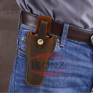 Gaine de pinces en cuir personnalisée avec gaine de couteau de fermeture de bouton pour couteaux à lame fixe, support d'étui de couteau pour ceinture - Product Image 4