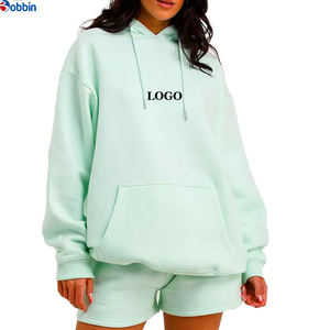 Custom Logo Printing Women Fashion Hoodie 2Pcs <b>Short</b> Set <b>Lady</b> Digital Print 2pc Set Girl Customized Trade Fall Workout Set - Product Image 2