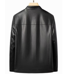 เสื้อแจ็คเก็ตหนังผู้ชายคอตั้ง แฟชั่น ทันสมัย บางเบา เหมาะสำหรับฤดูใบไม้ผลิและฤดูใบไม้ร่วง - Product Image 2