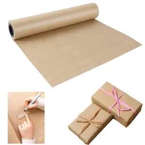 Rollo de papel de embalaje de papel marrón Kraft pequeño ecológico de 40g para embalaje W