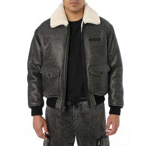 Custom Made Coated Stand Collar Men Avirex Jackets with Windproof Breathable Features OEM Service for Street Wear - Product Image 3