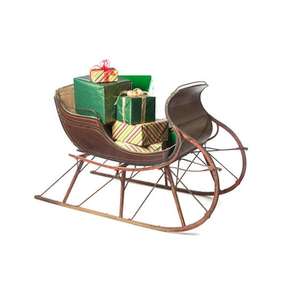 Rustic Metal Reindeer Sleigh Decorative Set for <b>Christmas</b> Home Decor and Winter Festival Accent Piece - Product Image 1