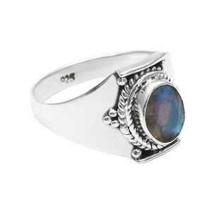 Hermoso anillo de labradorita de Plata de Ley 925 Anillos de piedras preciosas semipreciosas Anillos de compromiso de moda de Plata de Ley 925 OEM a granel - Product Image 2