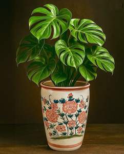 Jarrón y Adorno de Cerámica y Esmalte Pintados a Mano con Diseño de Arte Popular para Decoración del Hogar - Product Image 2