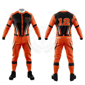 Ensembles d'uniformes de baseball pour adultes sur mesure, respirants, 100 % polyester, confortables, faible MOQ, haute qualité, col en V, poches, sport - Product Image 1