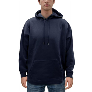 Hoodie vierge OEM personnalisé en gros, épais et lourd (500-400 g/m²), coupe carrée, en molleton de coton pour homme, coupe ample, lourde, courte et oversize - Product Image 5