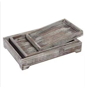 Plateau de service en bois de manguier massif fait à la main de haute qualité plateau en bois de forme irrégulière pour les hôtels et les restaurants - Product Image 6