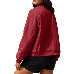 Chaqueta Bomber Estilo Sólido Manga Larga con Bolsillos Delanteros Chaqueta Transpirable para Mujer Chaqueta Impermeable para Exteriores Ropa de Caza - Product Image 2