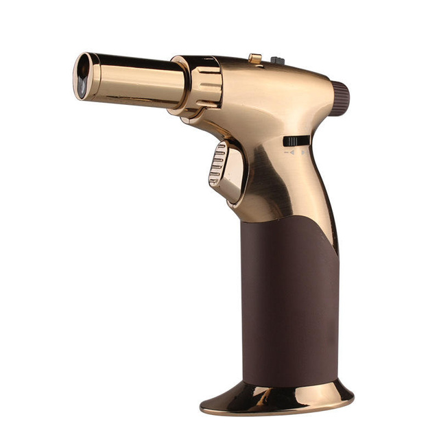 Hot Selling Gun Cigarette Lighter Adjustable Butane Gas Jet Flame Kitchen Torch Lighter Inflatable Multi Functional Dual Fire
