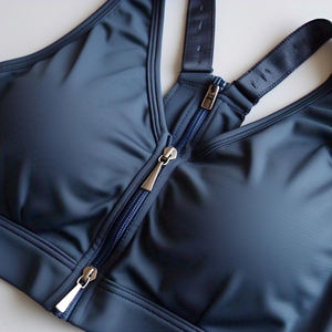 Gym Fitness Wear Soutien-gorge zippé Vêtements de sport pour femmes Jogging Wear Zipper Bra Ladies Workout Polyester Bra Tops Women - Product Image 5