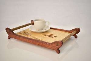 Bandeja de Madera Clásica para Desayunos, Aperitivos y Frutas |   Vajilla de Madera Natural Resistente - Product Image 3