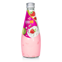 Fournisseur de boissons tendance 2024 : Boisson au lait de coco de qualité supérieure en bouteille de verre de 290 ml avec Nata de Coco et saveur originale
