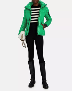 แจ็คเก็ตขนเป็ดสไตล์ฟรีสไตล์สำหรับผู้หญิง, เสื้อโค้ทขนเป็ดสีเขียวหญ้าซิปรูดได้สำหรับฤดูหนาวออกแบบได้ตามต้องการ - Product Image 5