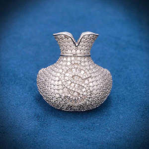 Anillo de Compromiso de Lujo con Incrustaciones de Plata de Ley 925, Certificado IGI, Estilo Hip Hop, con Moissanita, de Alta Calidad, Unisex - Product Image 2