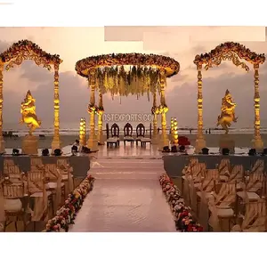 Ngoài trời avari mandap cho đám cưới phía Nam Ấn Độ chủ đề bên bãi biển đám cưới Malay mandapam tamil đám cưới cổ điển chủ đề mandapam