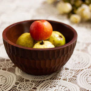 ชามไม้แกะสลักทำด้วยมือปลอดภัยสำหรับขนมผลไม้หรือของตกแต่งงานปาร์ตี้ทนทานปรับแต่งได้ - Product Image 2