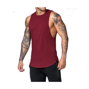 Camiseta sin mangas de algodón para hombre de talla XL al por mayor, ropa deportiva de punto transpirable, Camiseta de tirantes musculosa con logotipo personalizado informal para Fitness - Product Image 1